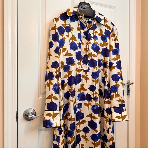 NWOT Max Mara Studio Label-cut 100% Silk Straight-line Dress Sz: US4 Spring - Picture 8 of 16